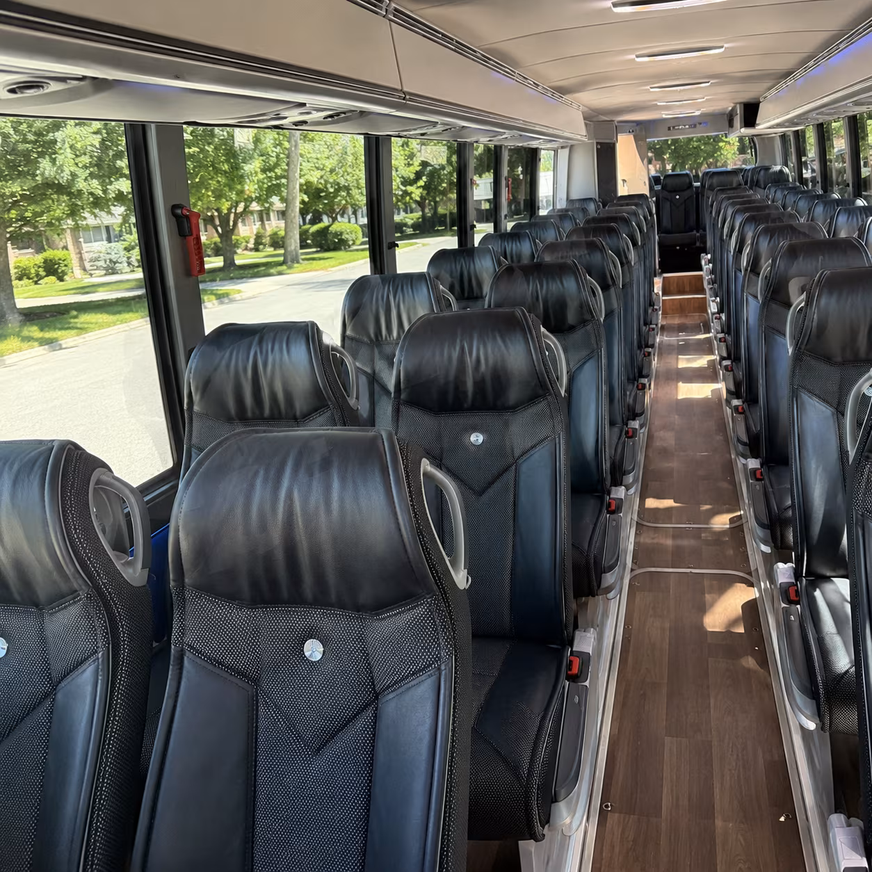 roanoke 40 passenger charter bus inside