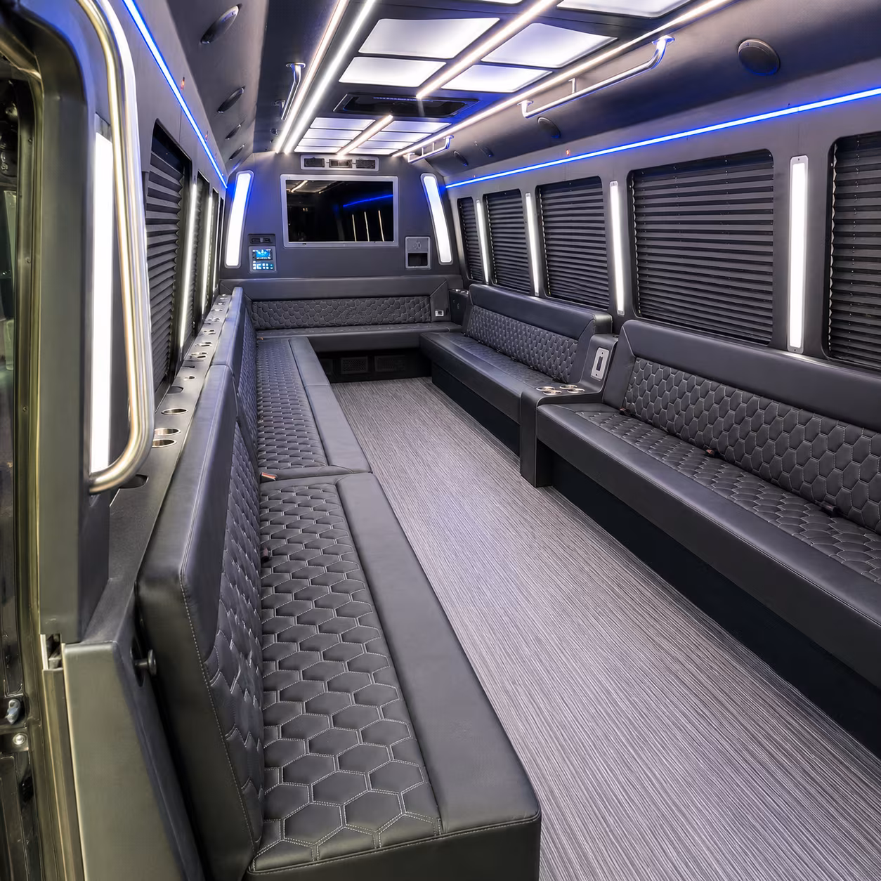 roanoke 40 passenger party bus interior