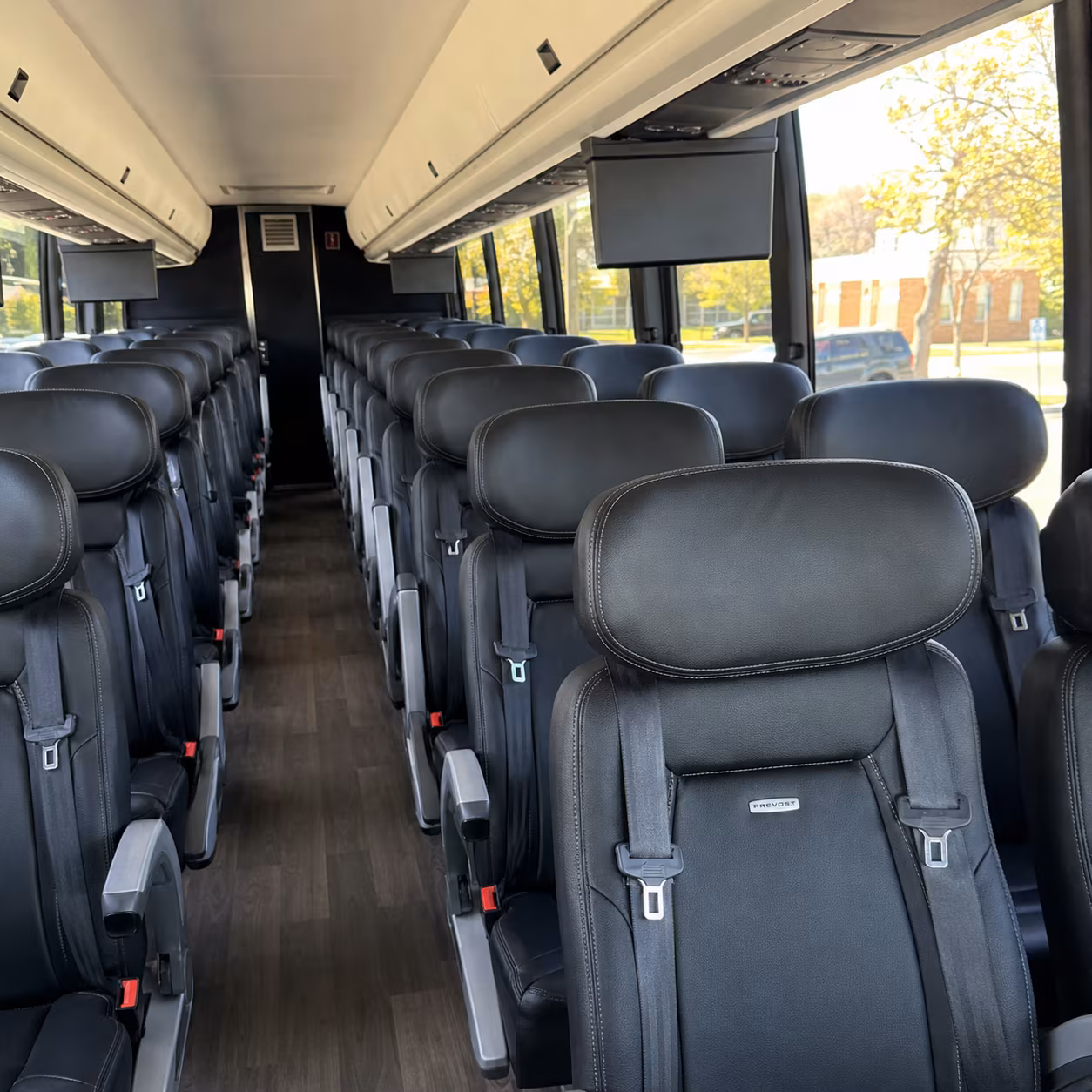 roanoke 45 passenger charter bus inside