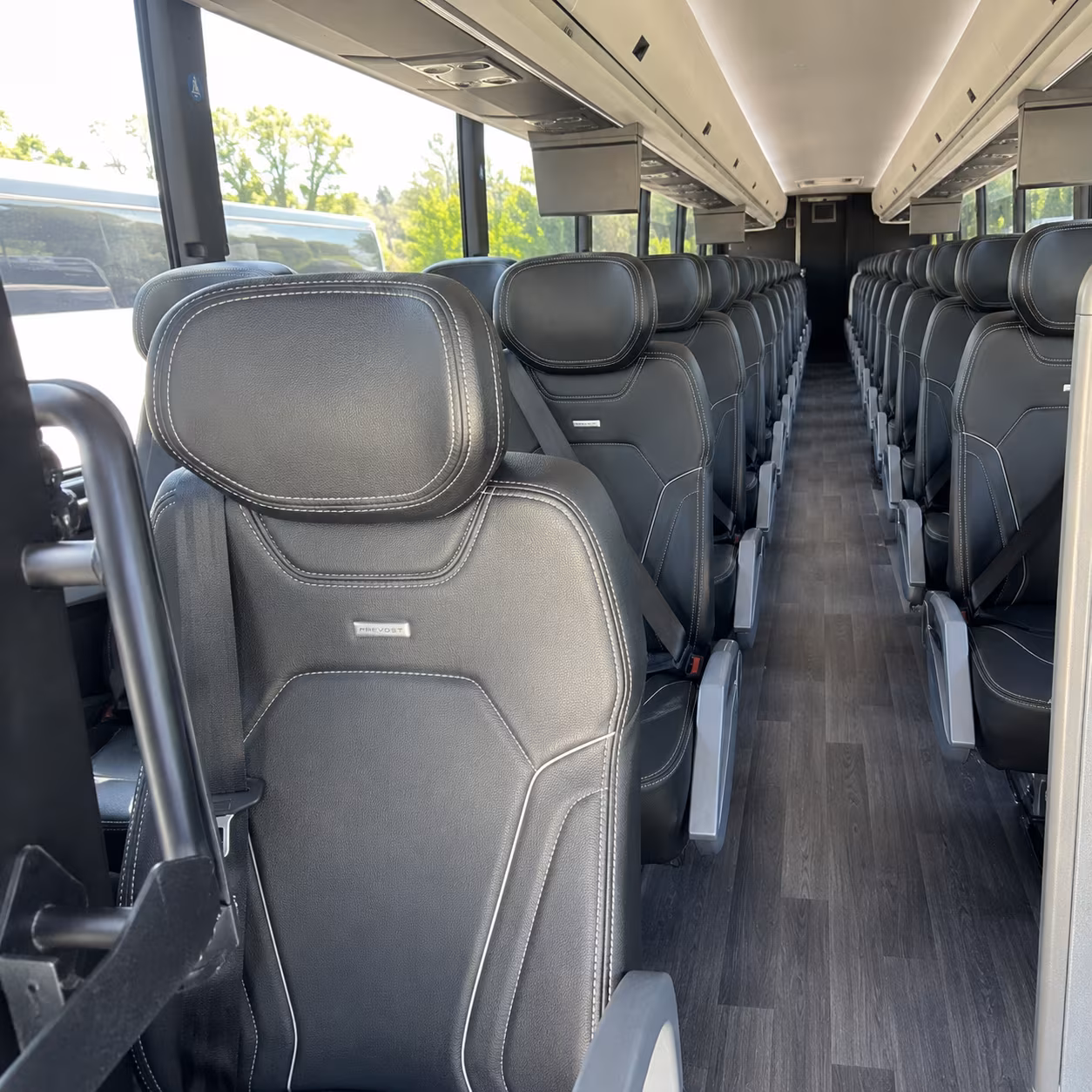 roanoke 47 passenger charter bus interior