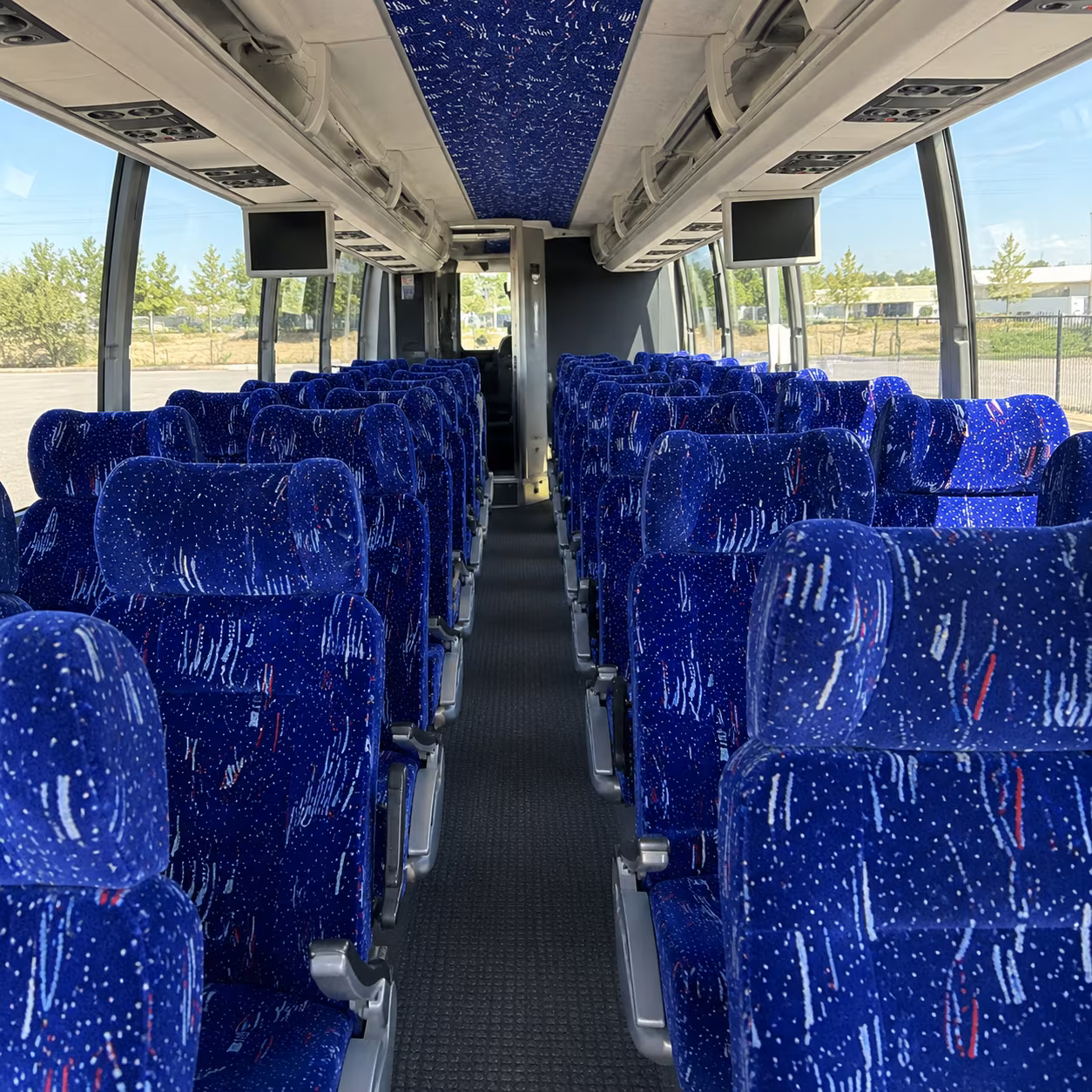 roanoke 54 passenger charter bus interior
