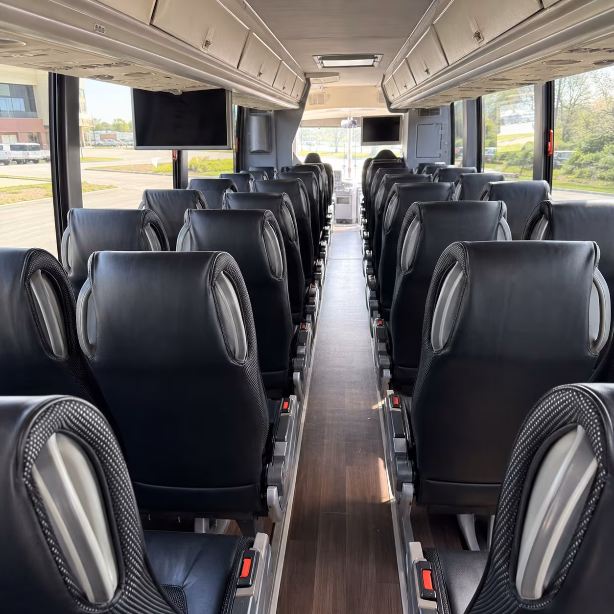 roanoke 56 passenger charter bus inside
